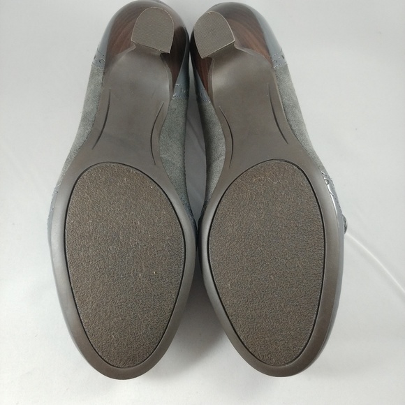 Etienne Aigner Kitten Heeled Oxford Shoe NWOT Size 6 Gray - Picture 5 of 6